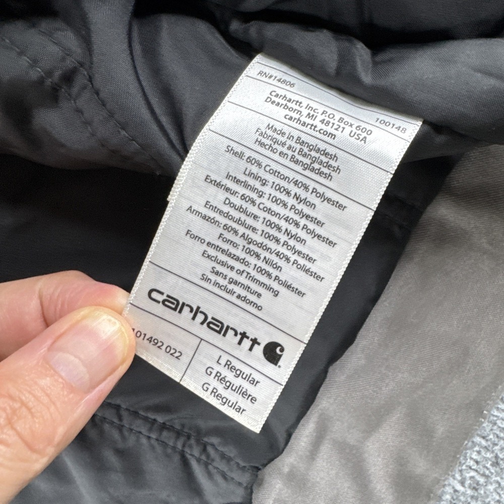 Carhartt Men's Firm Duck Traditional Coat Water Repellent Insulated Loose L - Picture 11 of 16
